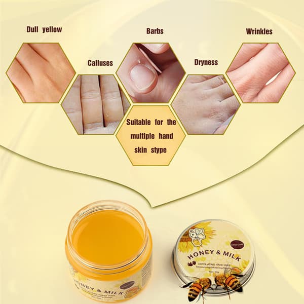 visualsource 50g Mjölk Honung Exfolierande Återfuktande Vitgörande Handvårdsmask