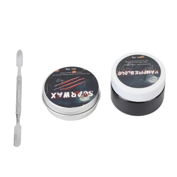 Ärrvax Koagulerat Blod Kit Sår Modellering Halloween SFX Smink Kit med Spatel