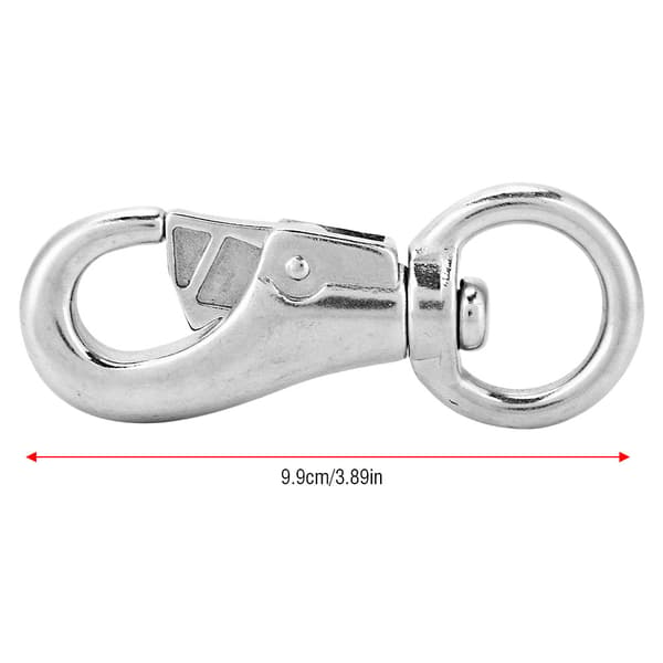 304 rustfrit stål 99 mm roterende karabinhage til hundesnor, kraftig holdbar klips