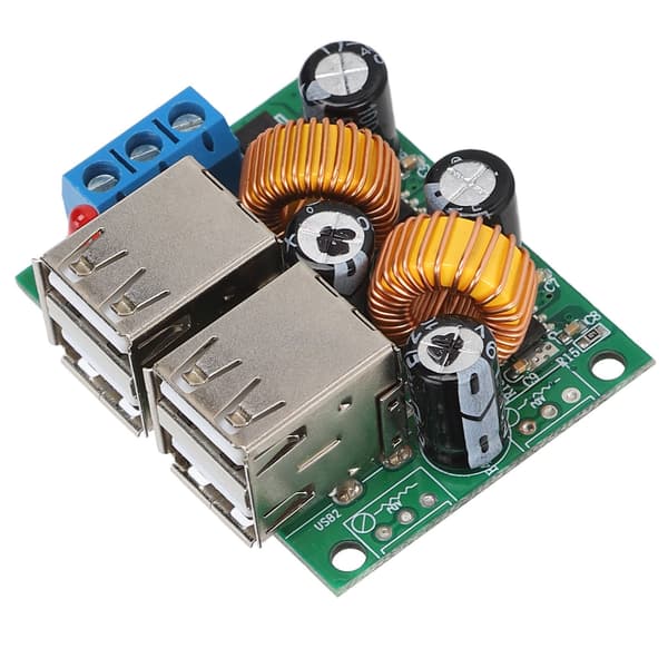 4-vejs USB-oplader modul Buck Converter DC 12V 24V 40V Step-Down til 5V 5A Strømforsyningskort