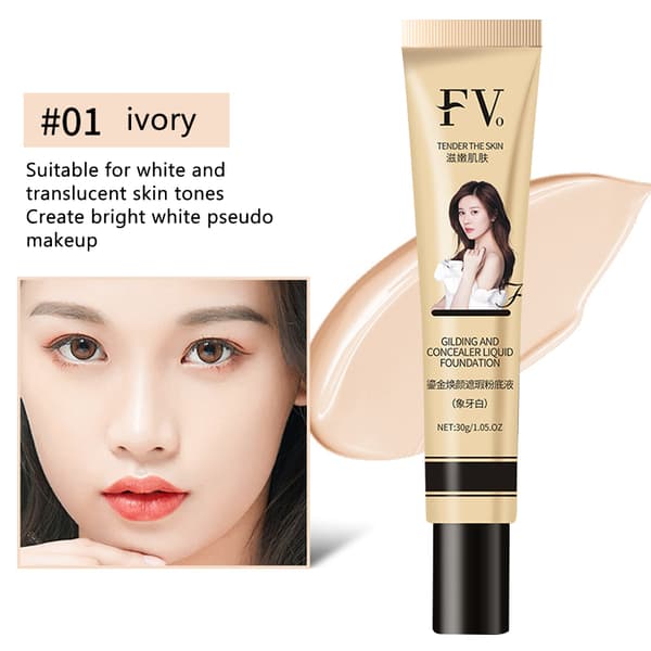 30g Full Täckning Makeup Bas Kräm Concealer Vattentät Långvarig Flytande Makeup