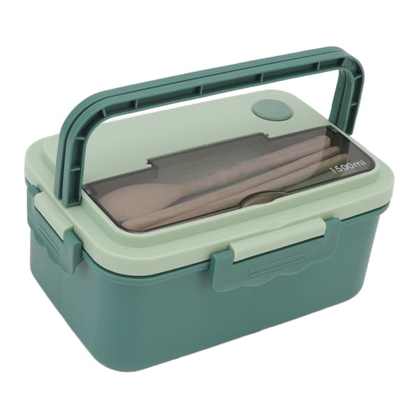 Matcha Grön Bärbar Bento Box 1500ml Lunchset med Ätpinnar & Sked för Studenter
