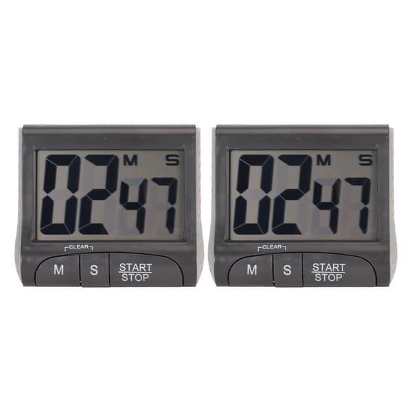 2 st digital timer multifunktionell magnetisk digital nedräkningstimer med stor digital display för kontorskök