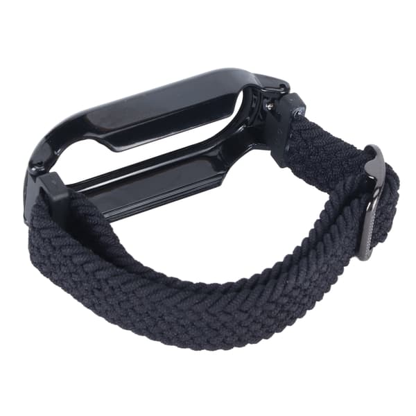 Sort erstatningsrem og beskyttelsesetui til Mi Band 7, sort rem + sort skærmcover sæt