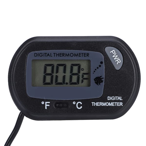 LCD Digital Akvarietermometer, Justerbar Stor Klar Skærm Akvarium Temperaturmåler, Sort