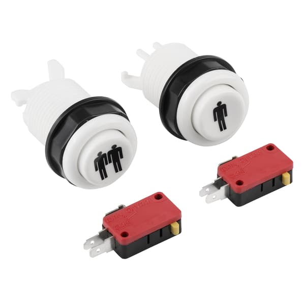 Lång Startknapp DIY Kit 1p 2P Spelare Tryckknapp för Arkadspel