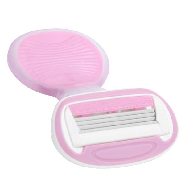 Manuel kropshårfjerner til kvinder, bærbar ansigts- og benhårfjerner, epilator, pink