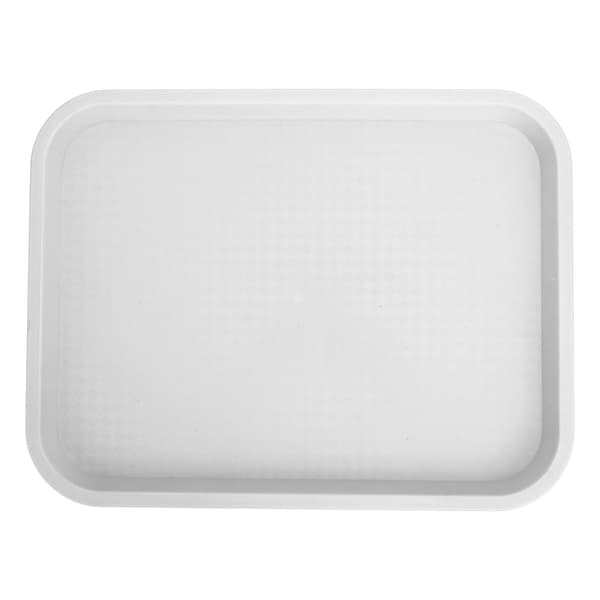 Rektangulär PP Halkfri Tjock Serveringsbricka för Restaurang Kafeteria, Vit Multifunktionell Matbricka