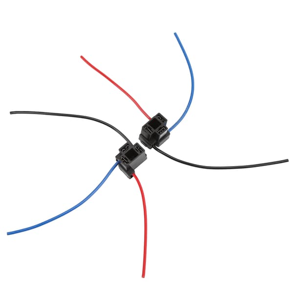 2 stk. H4 Forlygteforbindere 4 Sorte Ledningsnet med Ledninger til Auto & Industrimaskiner