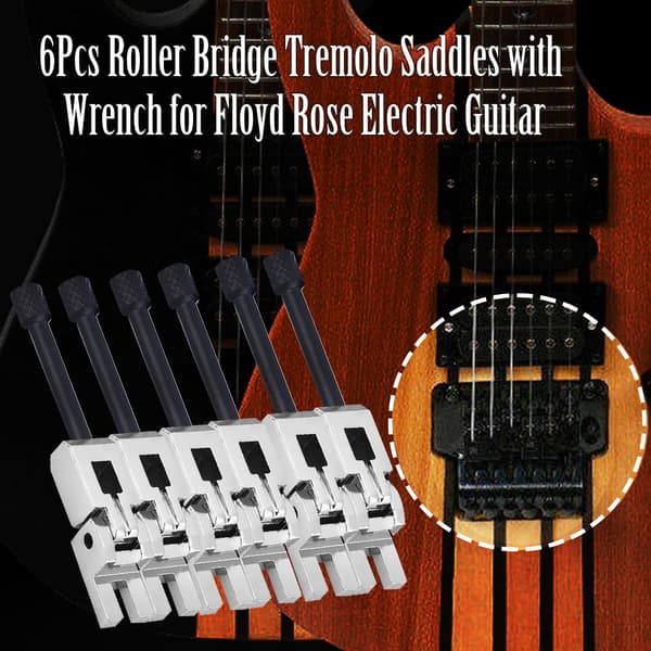 6 Tremolo-broer til elektrisk guitar, sølv sort