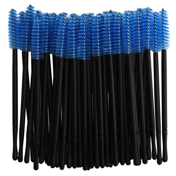 100 stk. engangs øjenvippebørste Mascara Wands Applikator Makeupbørstesæt Blå