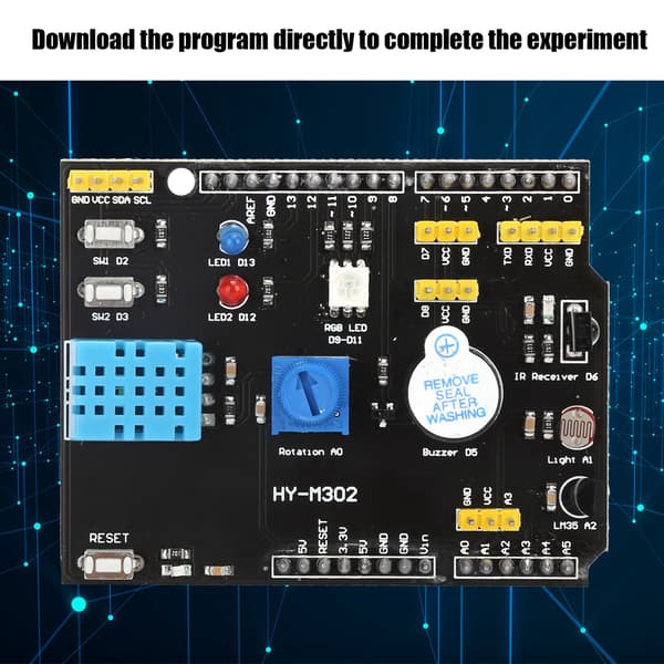 9-i-1 Multifunktionell Sensorbräda LM35 Fuktighet Temp Modul PC-tillbehör