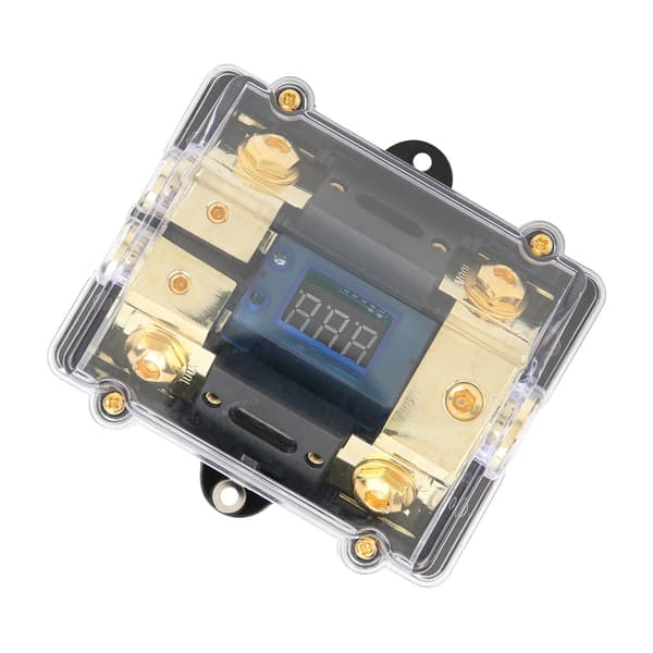 Universal bil autofuseholder 100A LED digital 1 ind 2 ud lydforstærker fuseholder