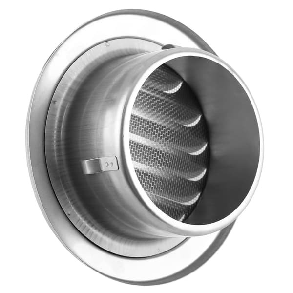 Rund flad gitterkanalventilationsdæksel i rustfrit stål til vægmontering med insektnet