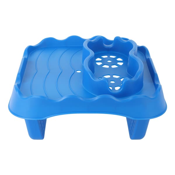 Blått halkfritt justerbart sidobord för bubbelpool med dräneringshål