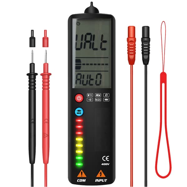 Berøringsfri LCD Digital Dual Mode Multimeter AC DC Spændingsmodstand Frekvensmåler Tester