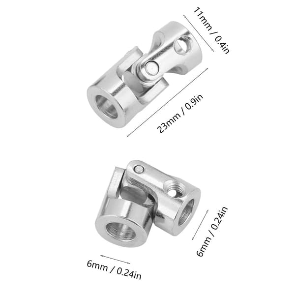 4st Universal Kardankoppling 23mm Längd 11mm YD DIY Styranslutning (6x6mm)