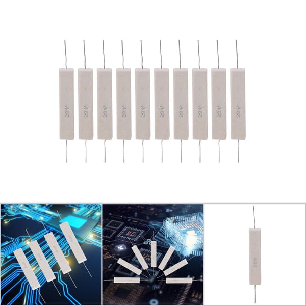 20 stk. 20W 3K Ohm cementmodstand ±5% aksial trådviklet til printkort