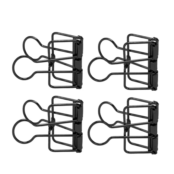 50 stk. hule bindeklemmer af metal til dokumenter, papirer, testrapporter, sort