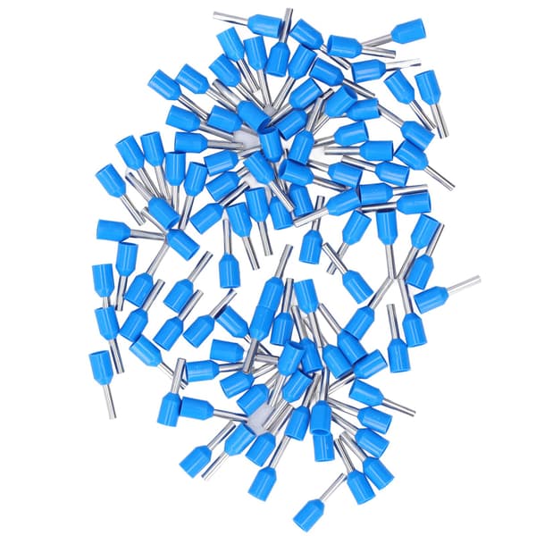 100 stk. E1508 isolerede kobberstiftterminaler PVC-ledningsferruler krympeforbindere til elektronik