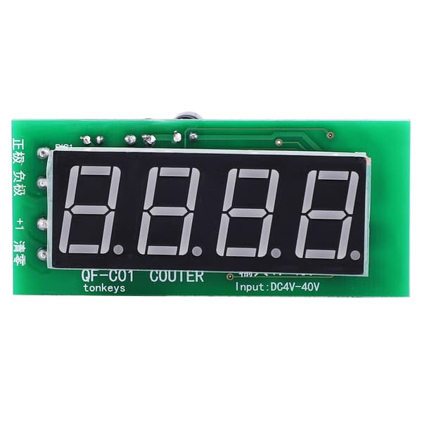 Digital tæller 4-cifret LED-display DC4-40V Hukommelsesbackup QF-C04 Panelmontering