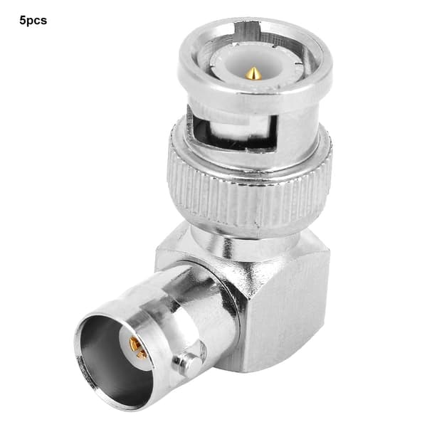 5 stk. messing BNC han-hun 90° L-formet koaksialadapter, RF-stik