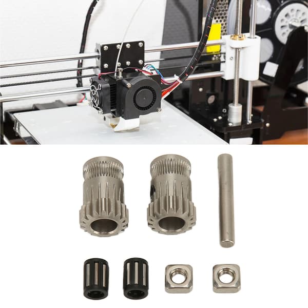 7 stk. dobbeltdrevne ekstrudergear i rustfrit stål, reservedelssæt til 3D-printer