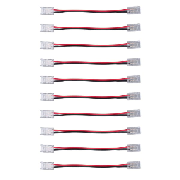 COB Strip Light Connector Dobbelt Hoved 8mm 2 Pin 10-pak
