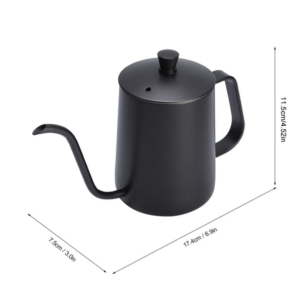 Svansehalskedel i rustfrit stål til Pour Over Kaffe Lang Smal Tud Drypkedel (350ml)