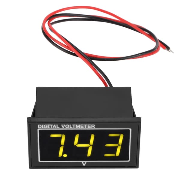 1 stk. vandtæt digitalt voltmeter 0,56\" LED-display DC 2,5-30V panelmåler (gul)
