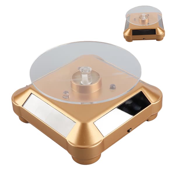 Guld LED Elektrisk Roterende Drejeskive Display Stand til Smykker Telefon