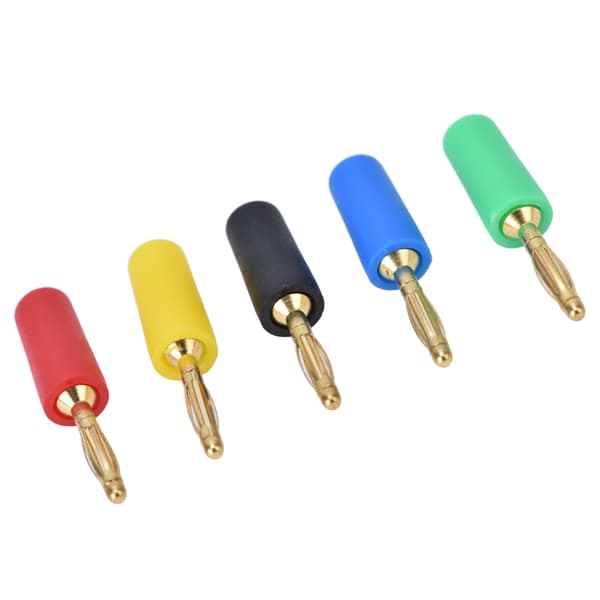 5 stk. forgyldt bananstik-stik kobberadapter-sæt til ledningsføring 10002