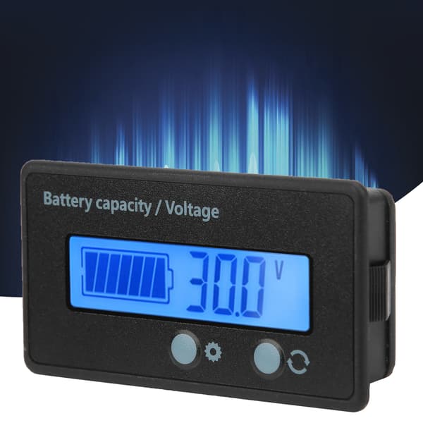 12V-100V LCD Batterimonitor Voltmeter Måler Blå Baggrundsbelysning Digital Tester