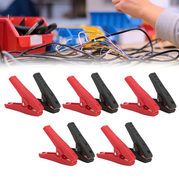 5-pack 30A isolerade testklämmor, starkt grepp, precisionsfjäder, elektrisk klämma för laboratoriekablar