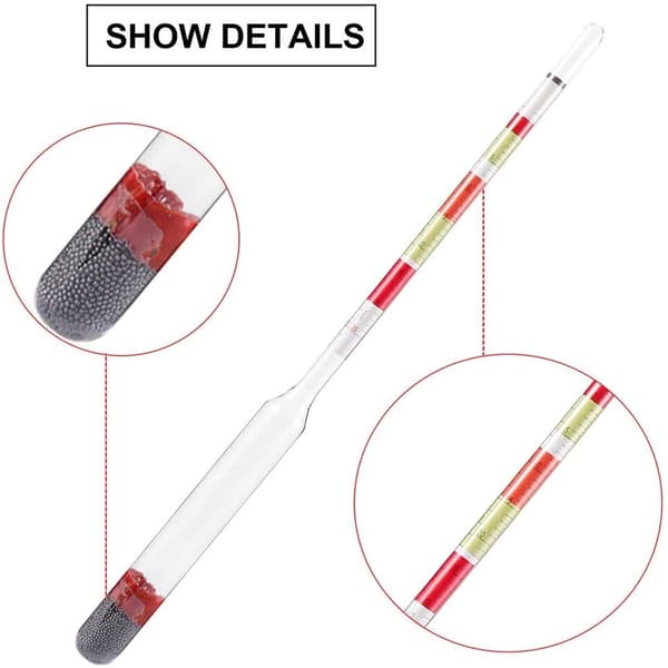 Triple Scale Hydrometer Alkohol Brix Tester 3-i-1 Vin Ølbrygning Densitet Måler