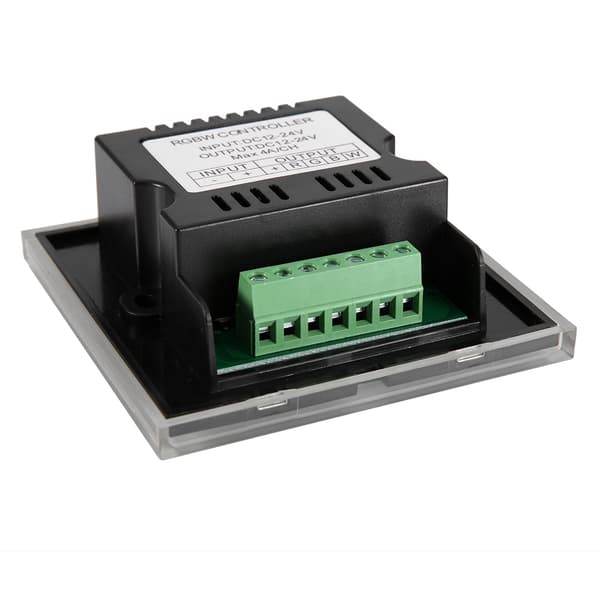 Levende RGBW LED Touch Screen Controller med lysdæmper, vægmonteret, sort, til LED-strip lys