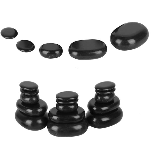 20 stk/sæt Hot Spa Sort Basalt Oval Form Sten Æterisk Olie Pedicure Massage