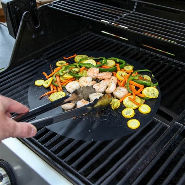 2-pak genanvendelig non-stick 40 cm rund BBQ grillmåtte
