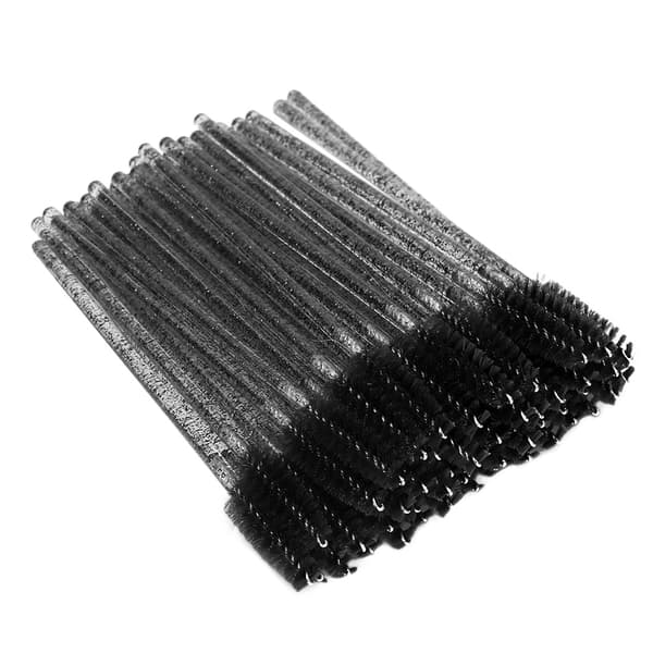 50 stk. Nylon Makeup Børste Mascara Stave Øjenvipper Øjenbryn Engangs Bærbar Børste Sort