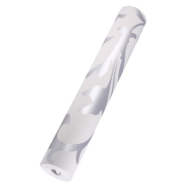 3D Präglad Nonwoven Sovrumstapet, Silver Vertikal Heminredningsrulle