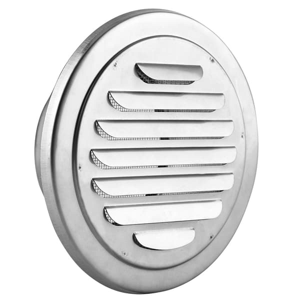 Rund flad gitterkanalventilationsdæksel i rustfrit stål til vægmontering med insektnet