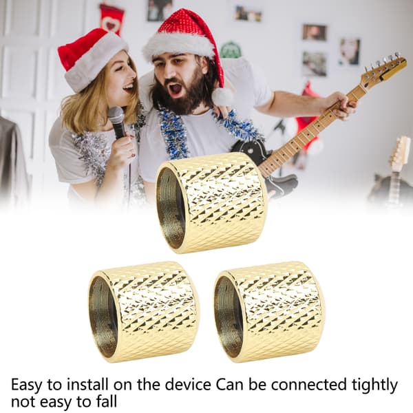 3-pack metallguld gitarrvolymkontrollrattar, universell ersättning för elgitarrbaspotentiometer, nordisk stil