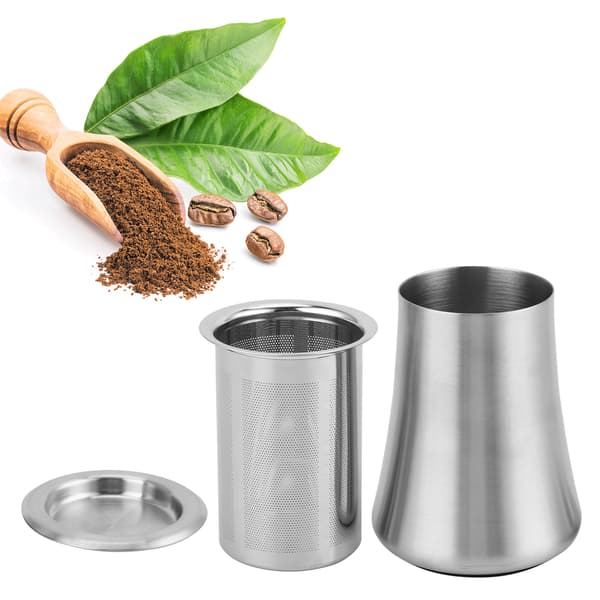304 rustfrit stål kaffepulver sigtebeholder hjemmefilterkop sigte kværn maling