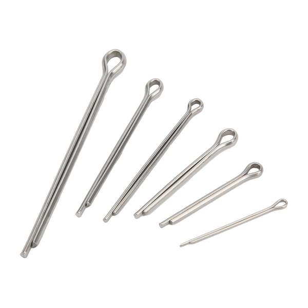 120 stk. splitstift-sortiment i rustfrit stål, 6 specifikationer, universel bilhardware