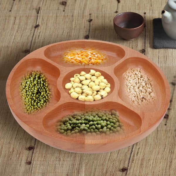 Rund trädelad snackstallrik serveringsbricka dessertfat 30cm