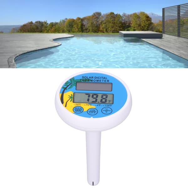 Digitalt pooltermometer med min/maks vandtemperaturvisning, flydende termometer til swimmingpool