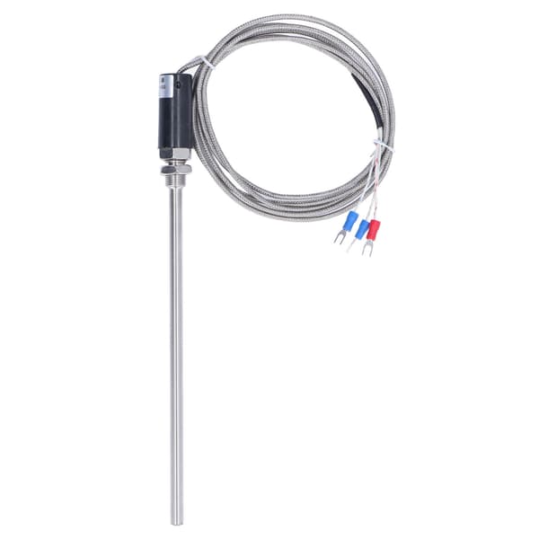 PT100 RTD Sensor Probe, 4-leder skærmet kabel, -200 til 450°C, 5-pak