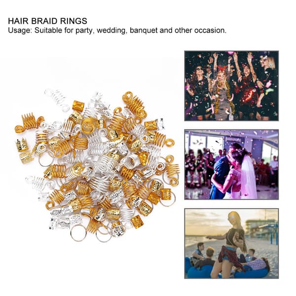 160 stk. Hårfletningsringe Dreadlocks Ring Hult Mode Hårdekorationstilbehør