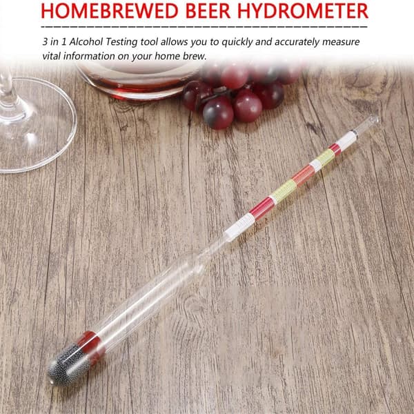 Triple Scale Hydrometer Alkohol Brix Tester 3-i-1 Vin Ølbrygning Densitet Måler