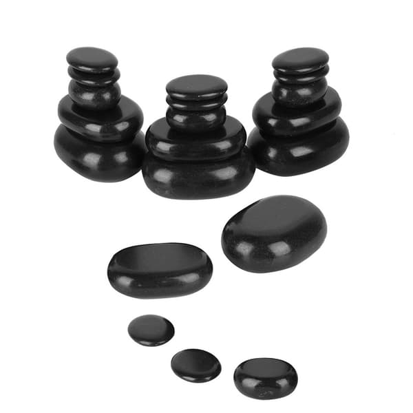 20 stk/sæt Hot Spa Sort Basalt Oval Form Sten Æterisk Olie Pedicure Massage